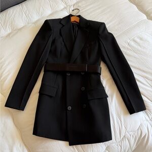 Alexander Wang belted blazer dress in wool tailoring